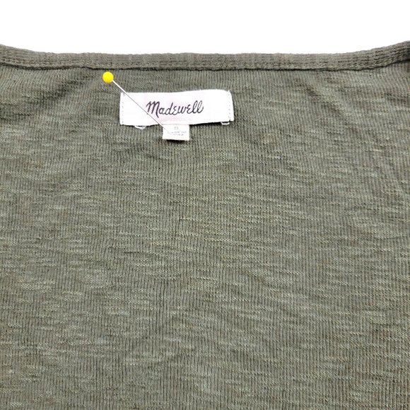 MADEWELL Green Rehearsal Henley Tee Shirt - Size Small - Picture 2 of 5
